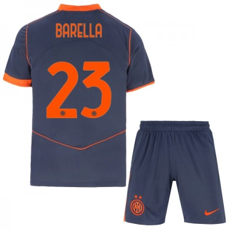 Inter Milan Barella 23 Matchtröjor Barn Tredje Fotbollströja 2025-26 Inter Milan Barella 23 Matchtröjor Barn Tredje Fotbollströja 2025-26